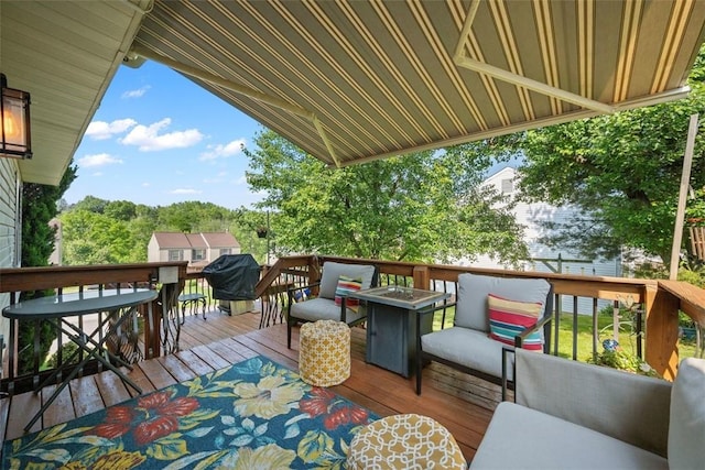 208 Ruffed Grouse Dr, North Fayette, PA 15126 - wooden terrace with a grill and outdoor dining space