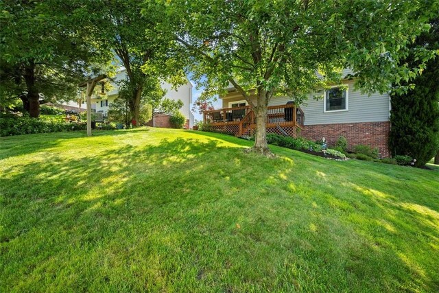208 Ruffed Grouse Dr, North Fayette, PA 15126 - view of green lawn with a deck