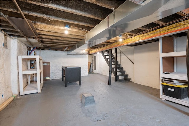323 44th St, Lawrenceville, PA 15201 - unfinished basement with stairway