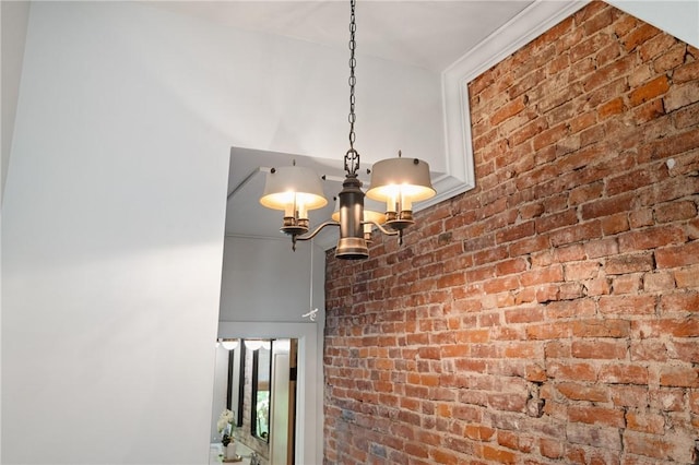 323 44th St, Lawrenceville, PA 15201 - detailed view of brick wall and a chandelier