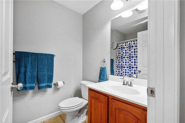 254 Maple Ridge Dr, Cecil, PA 15317 - bathroom with vanity, toilet, tile patterned flooring, and curtained shower