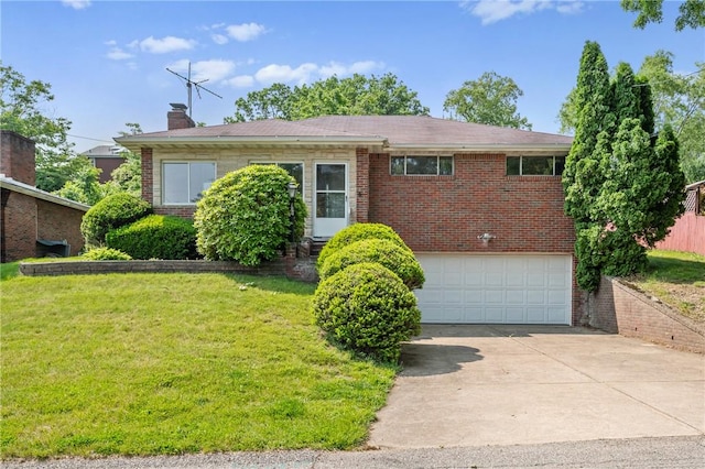109 Mattier Dr, Ohara, PA 15238 - view of front of home featuring brick siding, a garage, a front lawn, and driveway