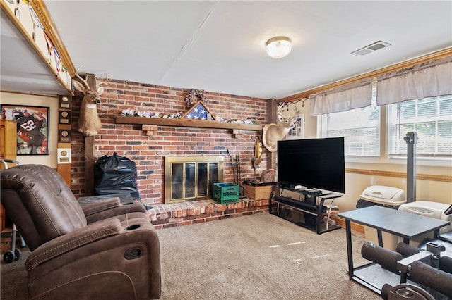 1006 Willow Glen Dr, Bethel Park, PA 15102 - carpeted living area with a fireplace