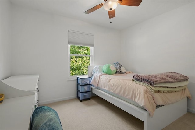 113 Silo Ct, North Fayette, PA 15071 - bedroom featuring light carpet, baseboards, and a ceiling fan