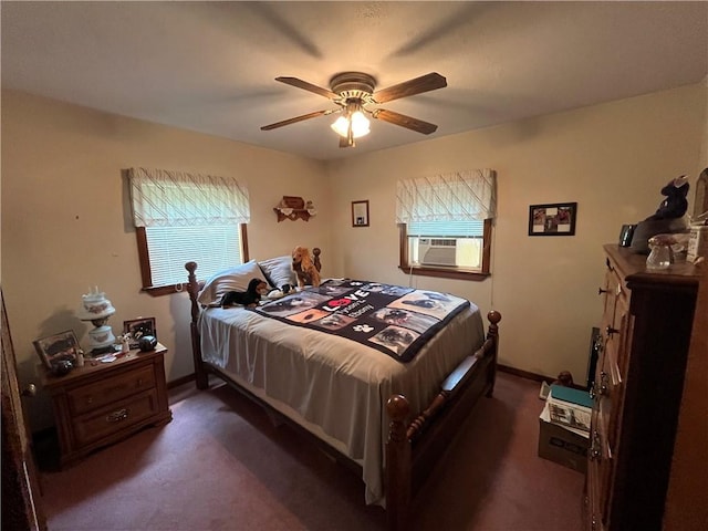 807 Sutton St, Punxsutawney Area School District, PA 15767 - bedroom featuring dark colored carpet, cooling unit, and a ceiling fan