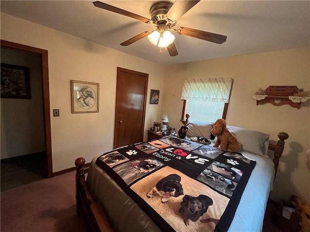 807 Sutton St, Punxsutawney Area School District, PA 15767 - carpeted bedroom with ceiling fan