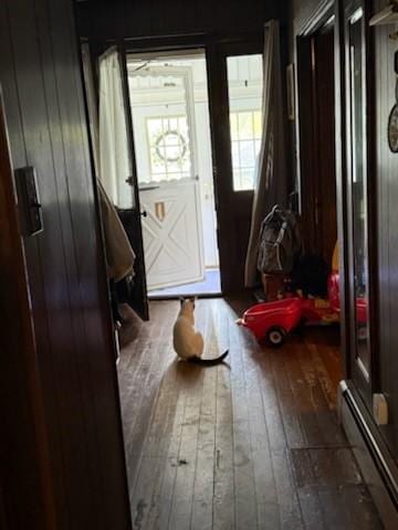 111 Central Ave, Chicora Boro, PA 16025 - entryway featuring hardwood / wood-style floors and a baseboard heating unit