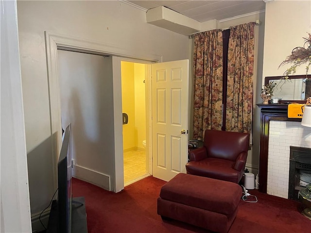 3884 E St, Perry Hilltop, PA 15214 - living area with dark carpet and crown molding