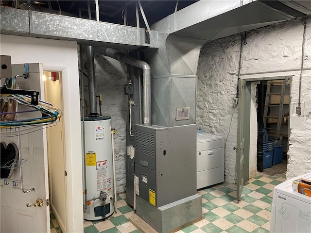 3884 E St, Perry Hilltop, PA 15214 - utilities with washer / clothes dryer, gas water heater, and heating unit