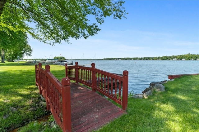 10756 Aldina Dr, Conneaut Lake, PA 16316 - dock with a lawn and a water view