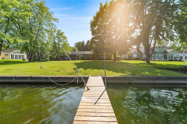 10756 Aldina Dr, Conneaut Lake, PA 16316 - dock area with a water view and a lawn