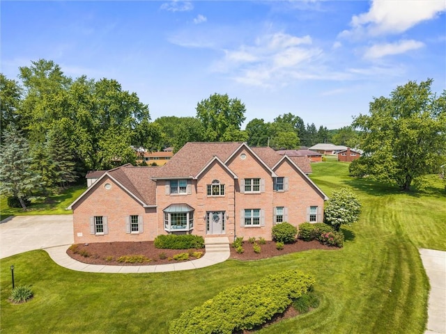 3893 Windsor Ct, Hermitage, PA 16148 - colonial house featuring a front lawn and brick siding