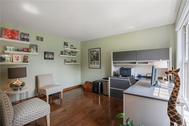 3893 Windsor Ct, Hermitage, PA 16148 - office area featuring dark wood finished floors and baseboards