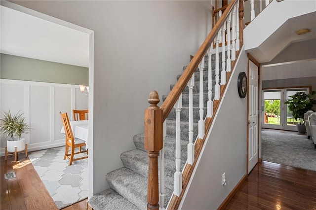 3893 Windsor Ct, Hermitage, PA 16148 - stairway featuring hardwood / wood-style floors