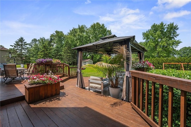 3893 Windsor Ct, Hermitage, PA 16148 - wooden deck featuring outdoor dining space and a gazebo