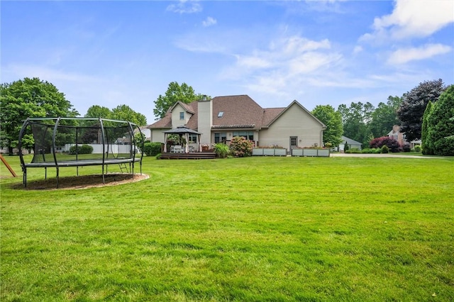 3893 Windsor Ct, Hermitage, PA 16148 - view of grassy yard featuring a gazebo and a trampoline