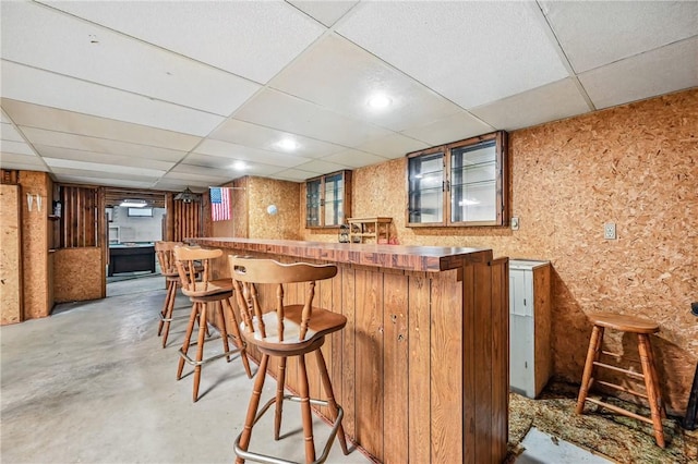 1011 S Lake Rd, Jefferson Twp Mer, PA 16137 - indoor dry bar featuring a drop ceiling and concrete flooring