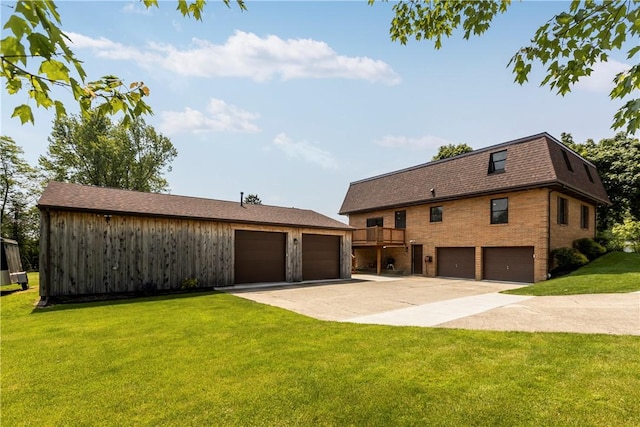 439 Center Grange Rd, Center Twp Bea, PA 15061 - view of front of property with a garage, a front yard, driveway, and roof with shingles
