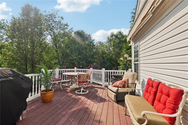 4324 Grandview Dr, Richland, PA 15044 - wooden terrace with outdoor dining area, area for grilling, and an outdoor living space