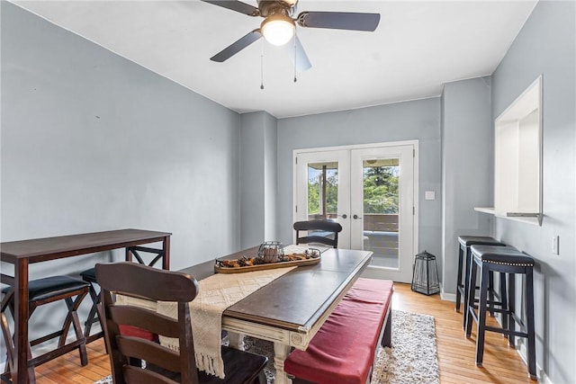 2693 Crosby Ave, Dormont, PA 15216 - dining area with french doors, light wood-style floors, and ceiling fan