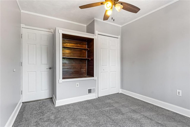 2693 Crosby Ave, Dormont, PA 15216 - unfurnished bedroom with carpet flooring, baseboards, crown molding, and a closet