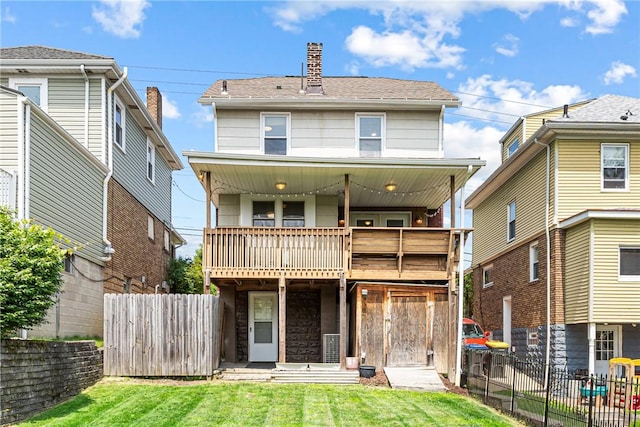 2693 Crosby Ave, Dormont, PA 15216 - back of property featuring a balcony, a chimney, and stone siding
