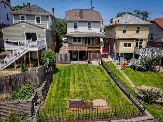 2693 Crosby Ave, Dormont, PA 15216 - rear view of house with stairway, a deck, and a residential view