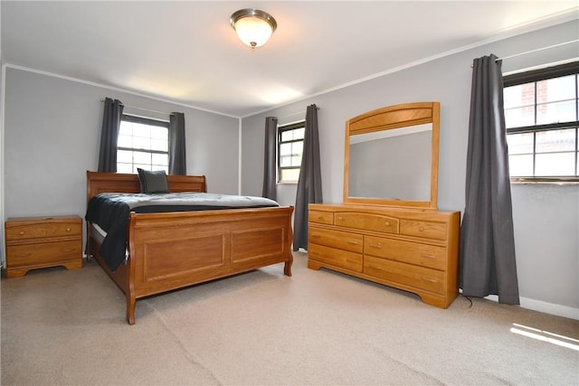 21 Leon Rd, Green Tree, PA 15220 - bedroom featuring light carpet, ornamental molding, and baseboards
