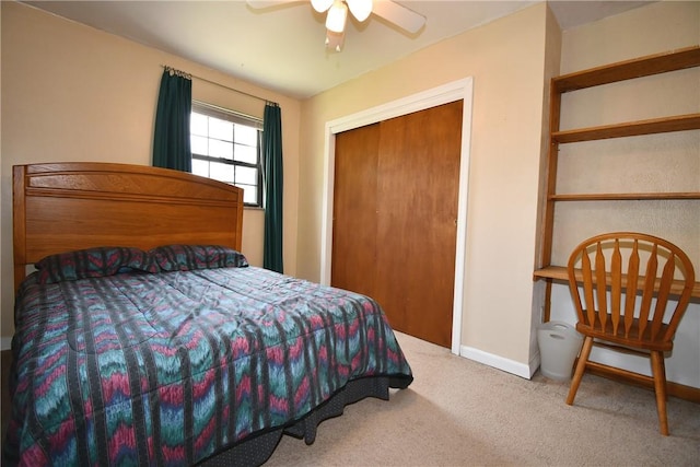 21 Leon Rd, Green Tree, PA 15220 - bedroom featuring carpet floors, baseboards, a closet, and ceiling fan