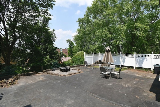21 Leon Rd, Green Tree, PA 15220 - view of patio / terrace featuring outdoor dining space and a fire pit