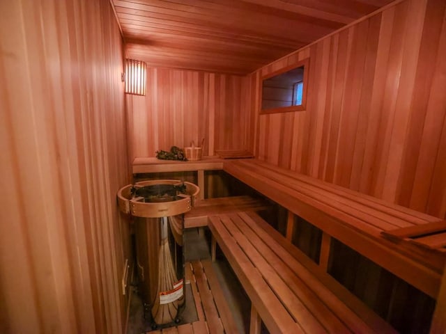 464 Avon Dr, Mt Lebanon, PA 15228 - relaxing sauna / steam room with wood ceiling and wood walls