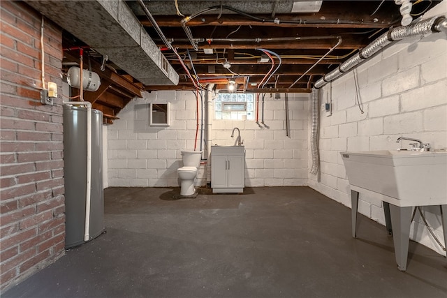 1416 Swantek St, Sheraden, PA 15204 - below grade area with water heater and a sink
