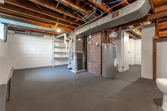 1416 Swantek St, Sheraden, PA 15204 - unfinished basement featuring water heater and heating unit
