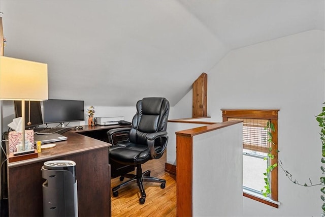 2352 Beaufort Ave, Brookline, PA 15226 - office area featuring lofted ceiling and light wood-style floors