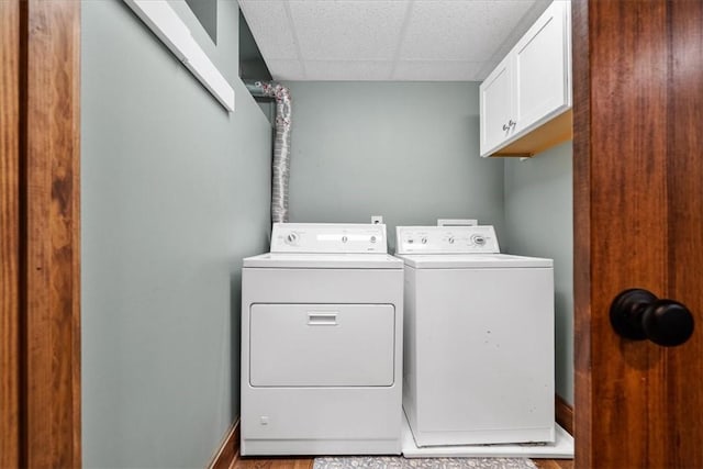 2352 Beaufort Ave, Brookline, PA 15226 - laundry area featuring cabinet space, washing machine and dryer, wood finished floors, and baseboards