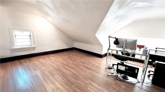 5427 Bartlett St, Squirrel Hill, PA 15217 - bonus room with vaulted ceiling, wood finished floors, and baseboards