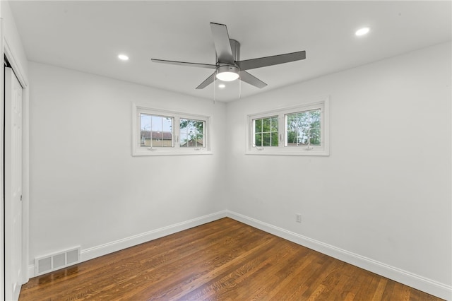5360 California Ave, Bethel Park, PA 15102 - unfurnished bedroom featuring baseboards, a closet, recessed lighting, wood finished floors, and ceiling fan