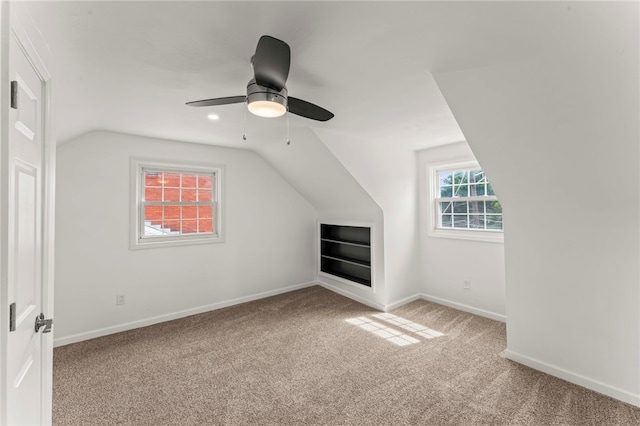 5360 California Ave, Bethel Park, PA 15102 - bonus room with vaulted ceiling, carpet floors, ceiling fan, and baseboards