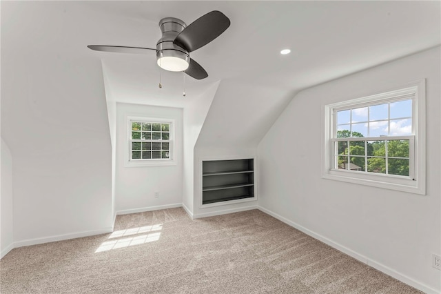 5360 California Ave, Bethel Park, PA 15102 - bonus room with built in features, carpet flooring, baseboards, lofted ceiling, and recessed lighting