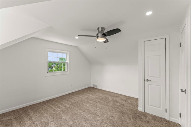 5360 California Ave, Bethel Park, PA 15102 - bonus room featuring carpet floors, a ceiling fan, lofted ceiling, recessed lighting, and baseboards