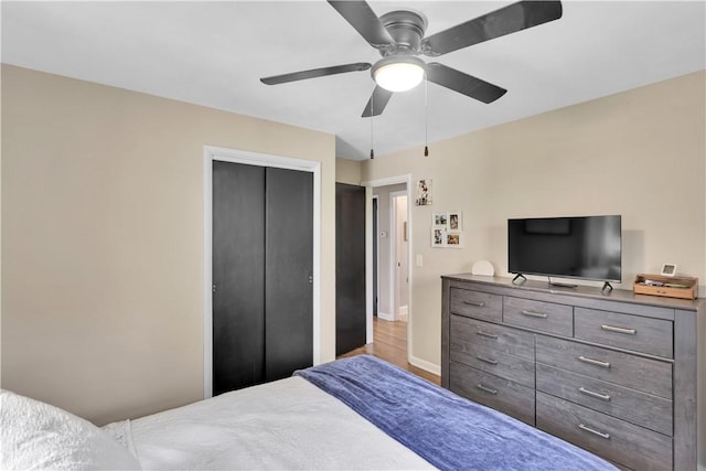 310 Hutter Ave, North Sewickley Twp, PA 16117 - bedroom featuring a closet, baseboards, and a ceiling fan