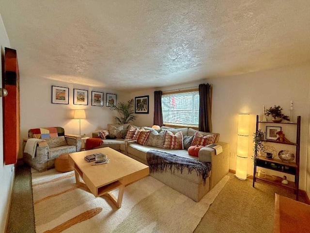 610 Southern Ave, Mt Washington, PA 15211 - carpeted living room featuring a textured ceiling