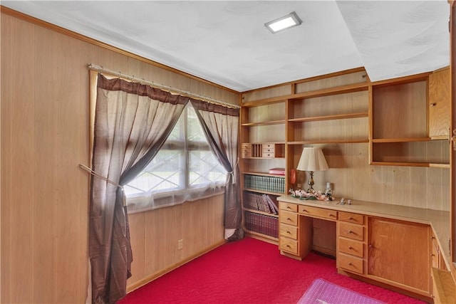 17 Lakeview Dr, Lackawannock Twp, PA 16159 - unfurnished office featuring wooden walls and carpet flooring