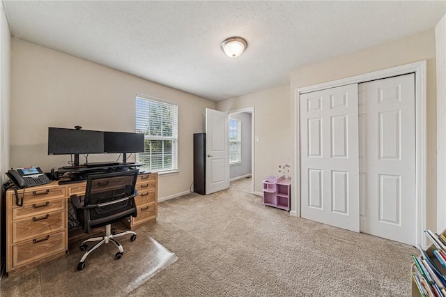 4054 Bentwood Dr, North Strabane, PA 15317 - office area featuring carpet floors, a textured ceiling, and baseboards