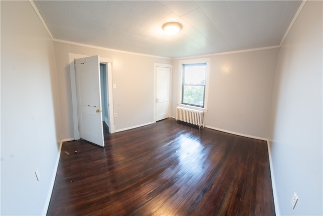 222-224 Alice St, Mount Oliver, PA 15210 - unfurnished room featuring radiator, hardwood / wood-style flooring, crown molding, and baseboards