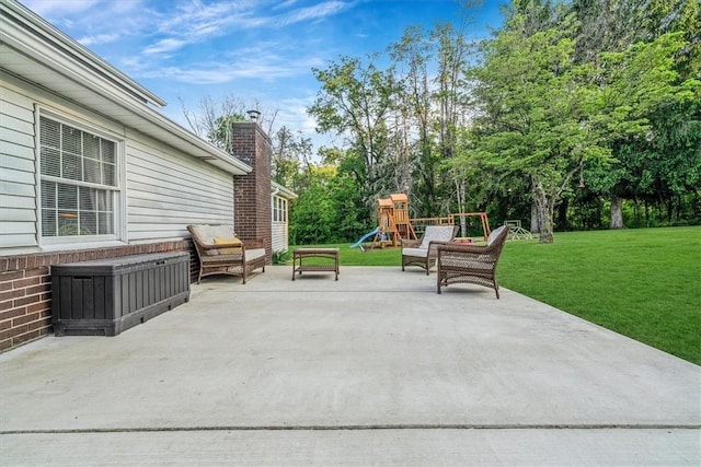 126 Scholl Ln, Rostraver, PA 15012 - view of patio featuring a playground