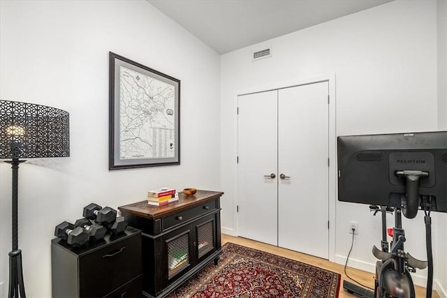 2554 Smallman St Unit 406, Downtown Pgh, PA 15222 - office area featuring wood finished floors and baseboards