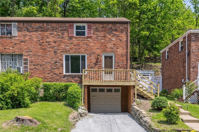 847 Killarney Dr, Castle Shannon, PA 15234 - view of front facade featuring stairway, driveway, an attached garage, and brick siding