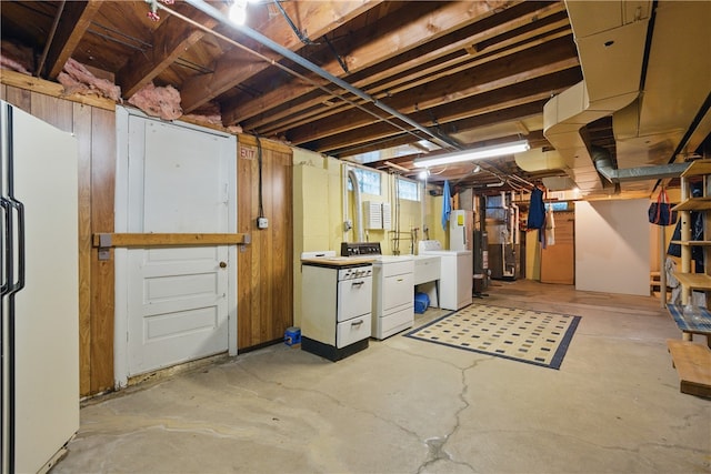 131 Howley Ave, Chippewa Twp, PA 15010 - basement featuring freestanding refrigerator and independent washer and dryer