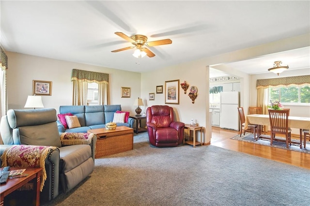 131 Howley Ave, Chippewa Twp, PA 15010 - living room with ceiling fan and carpet